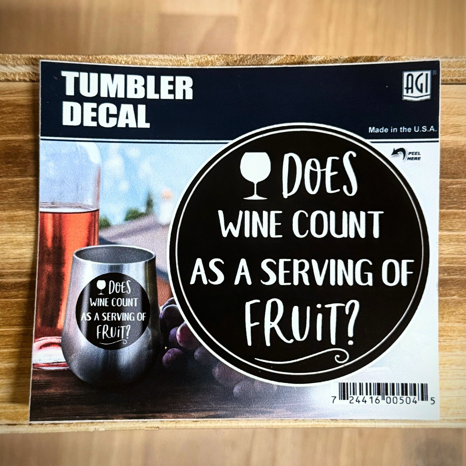 Wine Lover Sticker Tumbler Decal Funny Phrase Saying Adult Gift Novelty Fruit