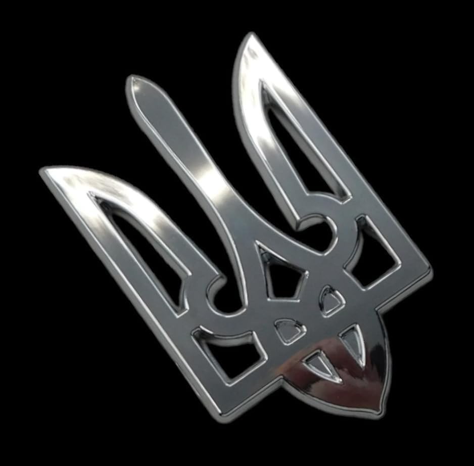 Trident Tryzub 3.5″ Ukrainian Ukraine Car Chrome Emblem Decal Sticker X-Large