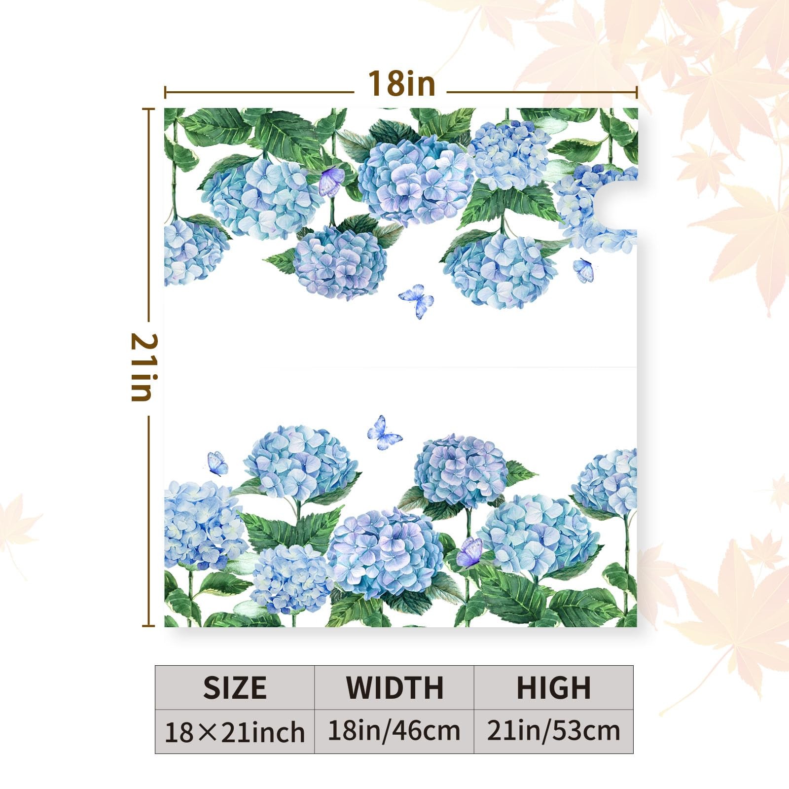 Dacawin Hydrangea Flowers Magnetic Mailbox Cover 21x18inch,
