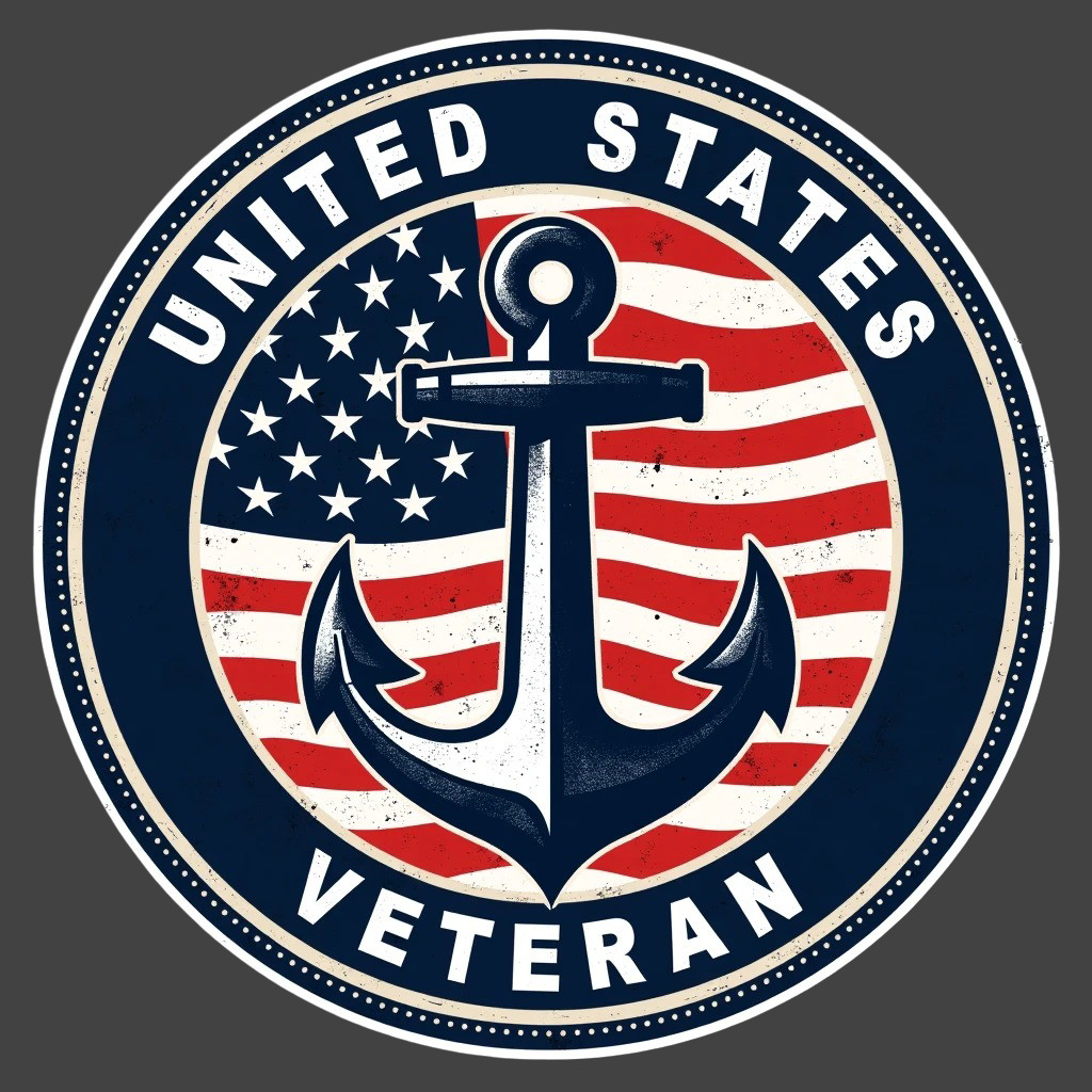 United States Navy Veteran Anchor Sticker Vinyl Decal Patriotic USA