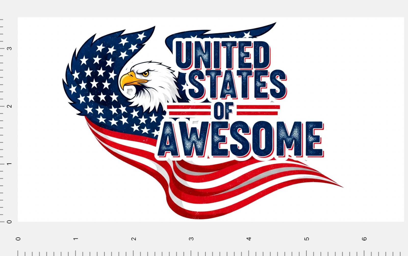 United States of Awesome Custom Sticker 4″ x 7″ Sheet American Flag Eagle US USA