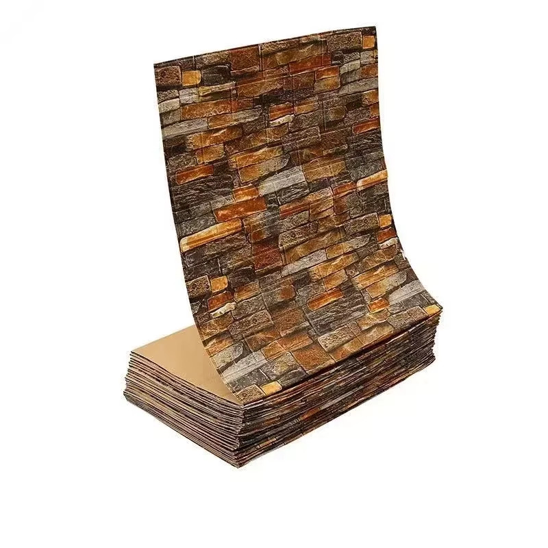 3D Self-Adhesive Wallpaper 70Cm*1/5/10M Continuous Waterproof Brick Wall Sticker