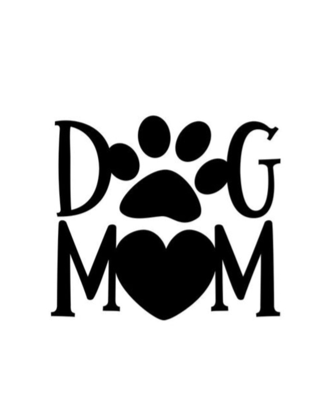 5″X5″ WHITE DOG MOM PUPPY PET LOVE DOG PAWS HEART FAMILY PREMIUM PERMANENT VINYL
