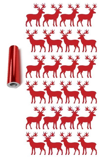Deer Stickers Sticker Vinyl 1-1/4″ DC51 Chrome Red