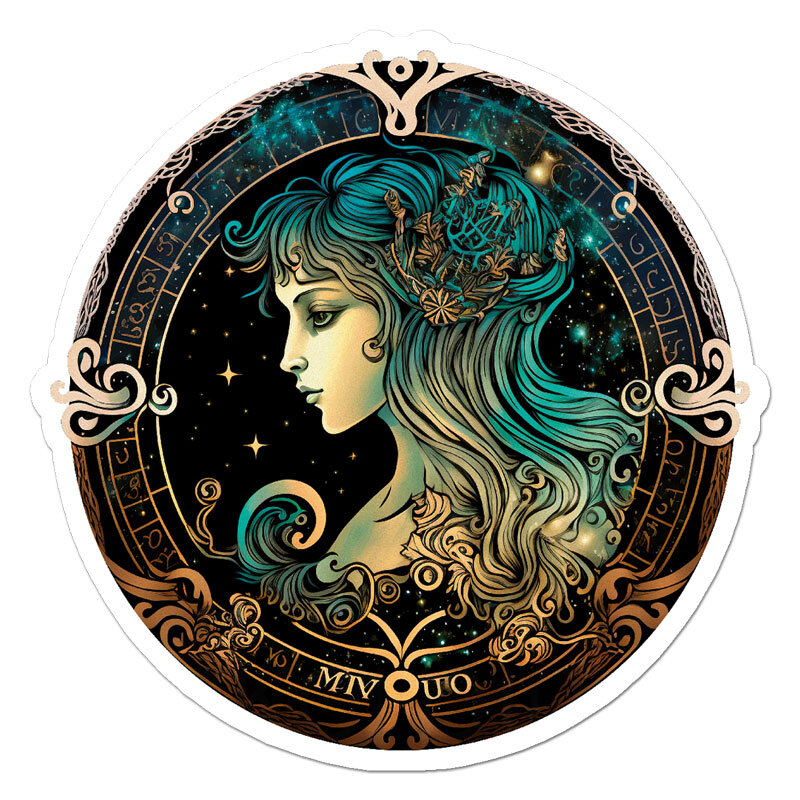 Virgo Zodiac Virgin, Vinyl Decal Sticker, Indoor Outdoor, 3 Sizes, #11549