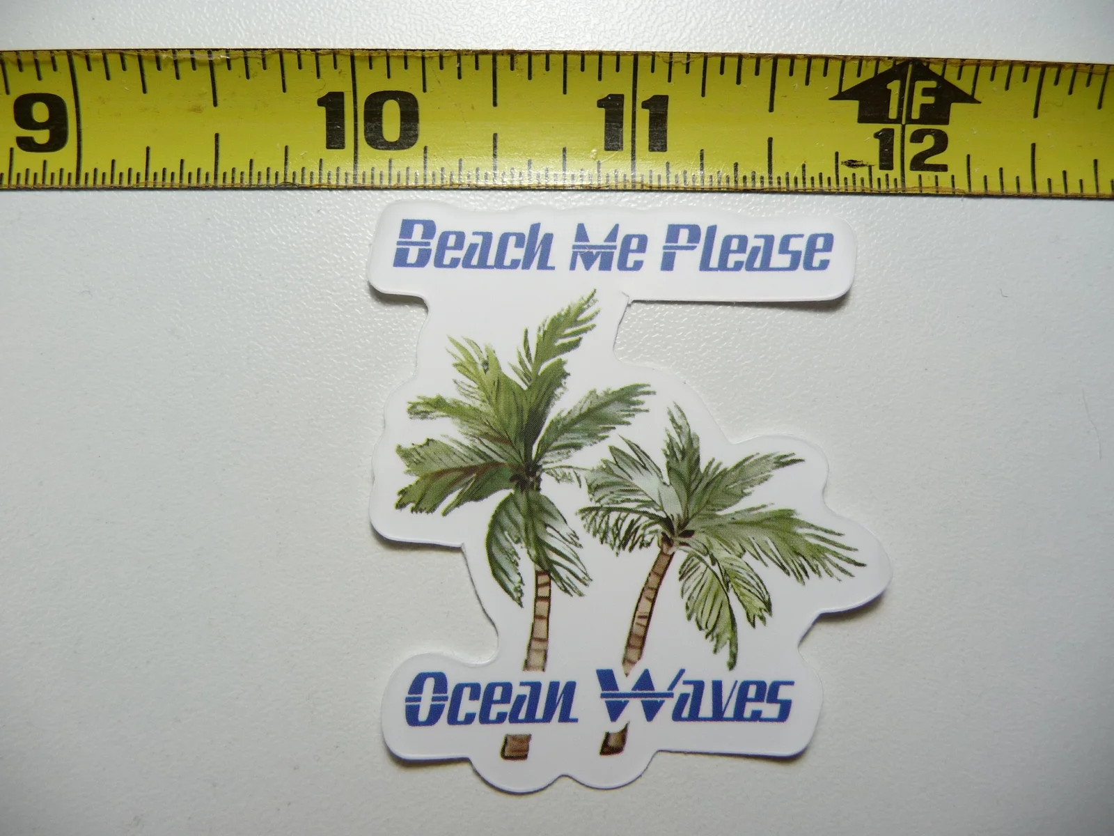 BEACH ME OCEAN WAVES COCONUT TREES SMALL STICKER DECAL SCRAPBOOKING WALL