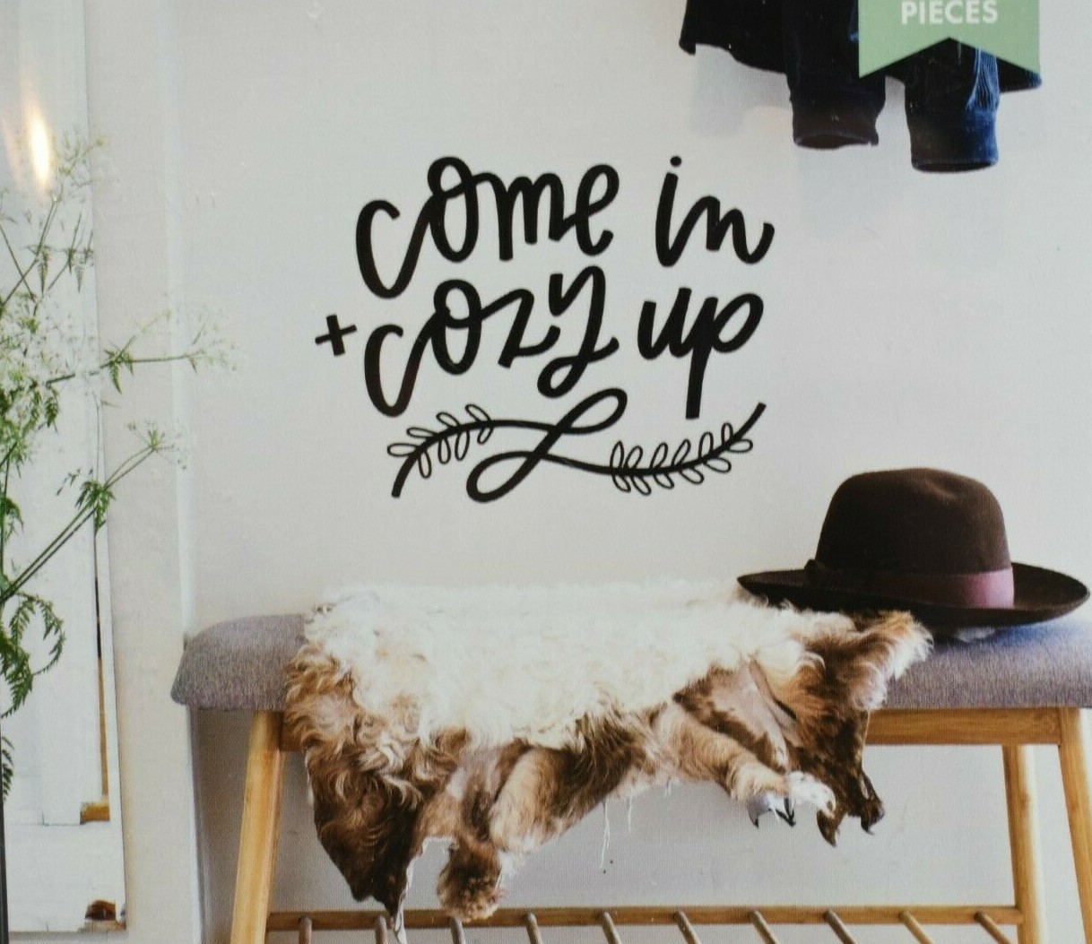RoomMates Removable Peel and Stick Wall Decals Black Come in Cozy up Quote