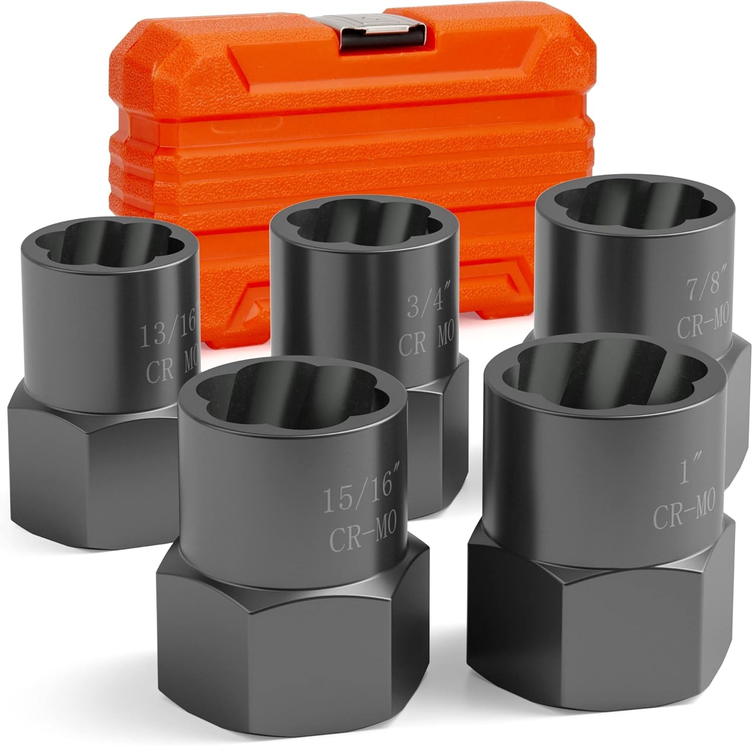 5PCS Bolt Extractor Kit, 1/2″ Drive Impact Lug Nut Remover Tool