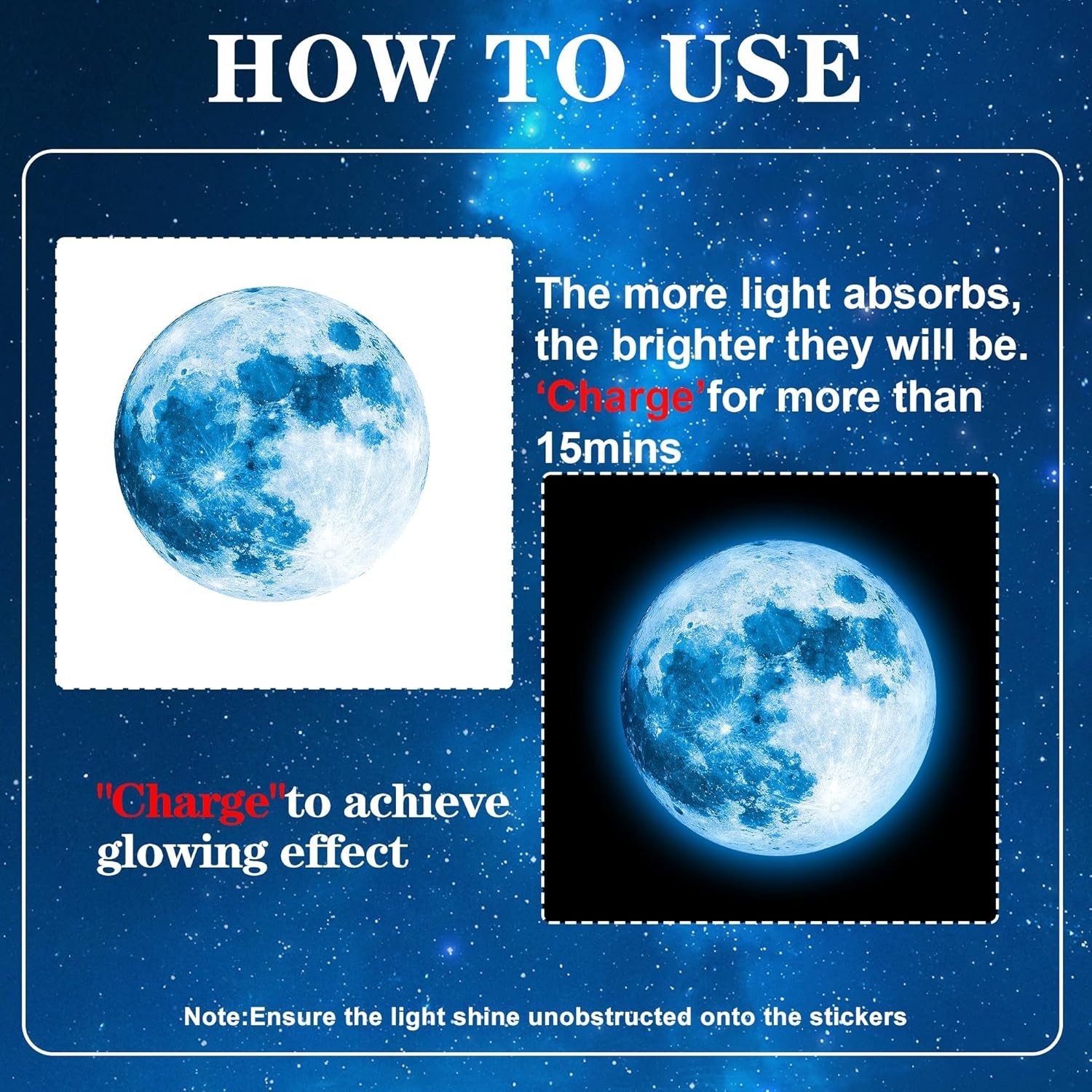 492 Glow in The Dark Stars Ceiling Stars Glow in The Dark Moon and Star Space