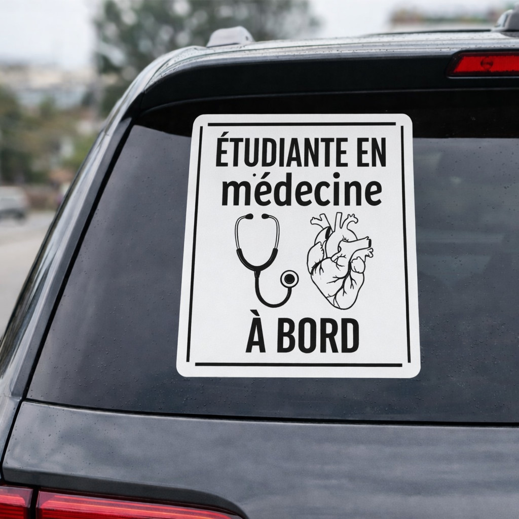 Medical Student On Board – Vinyl – Science, Car, Truck, Truck – Window