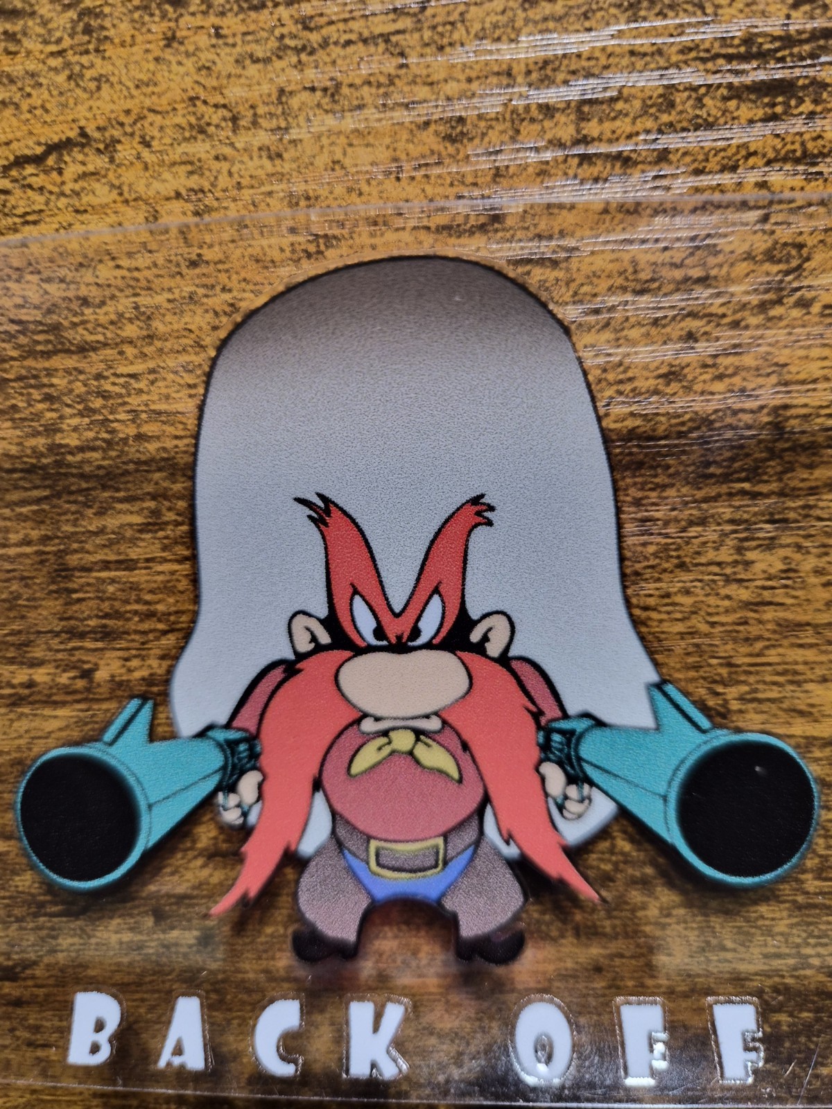 YOSEMITE SAM BACK OFF High Quality UV DTF Decal Sticker NOT VINYL