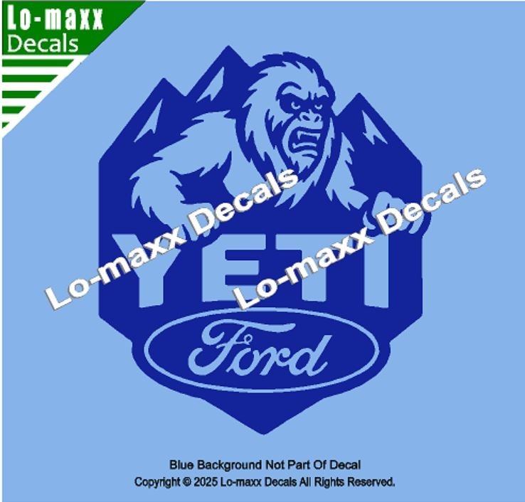 Ford Yeti Die Cut Vinyl Decal Sticker Avery Dennison Car Truck Toolbox