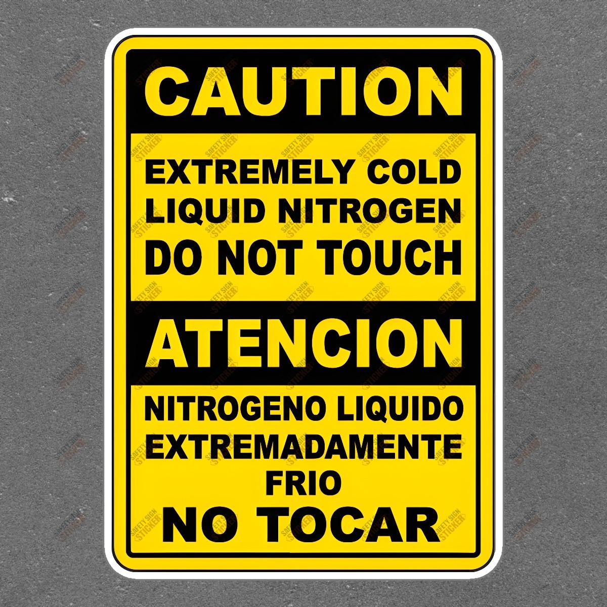 Caution Safety Sign Sticker Extremely Cold Liquid Nitrogen OSHA #939303