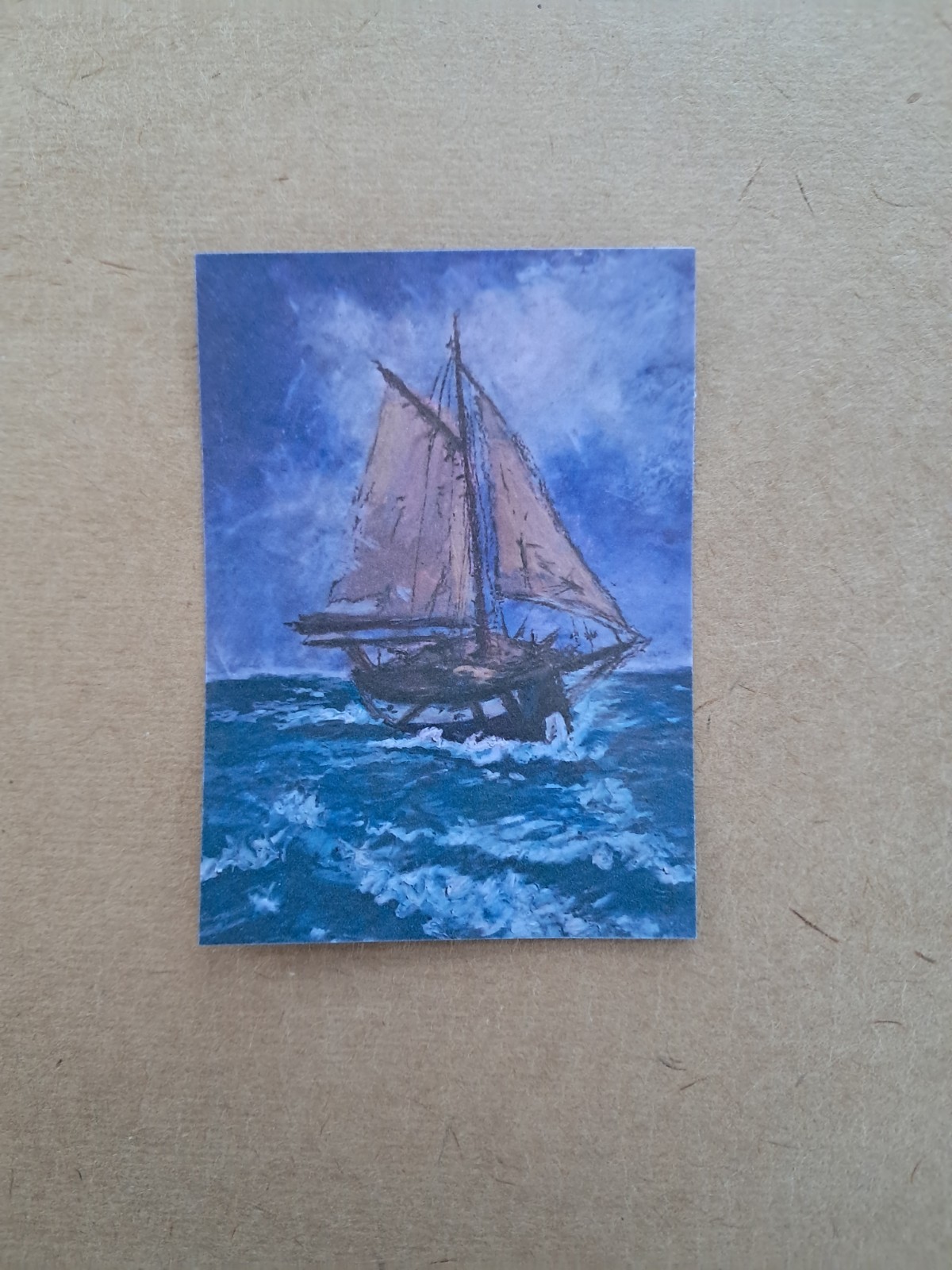 Sticker Stormy Boat Mini Painting Original Artwork Vinyl | Heartandhorizonart