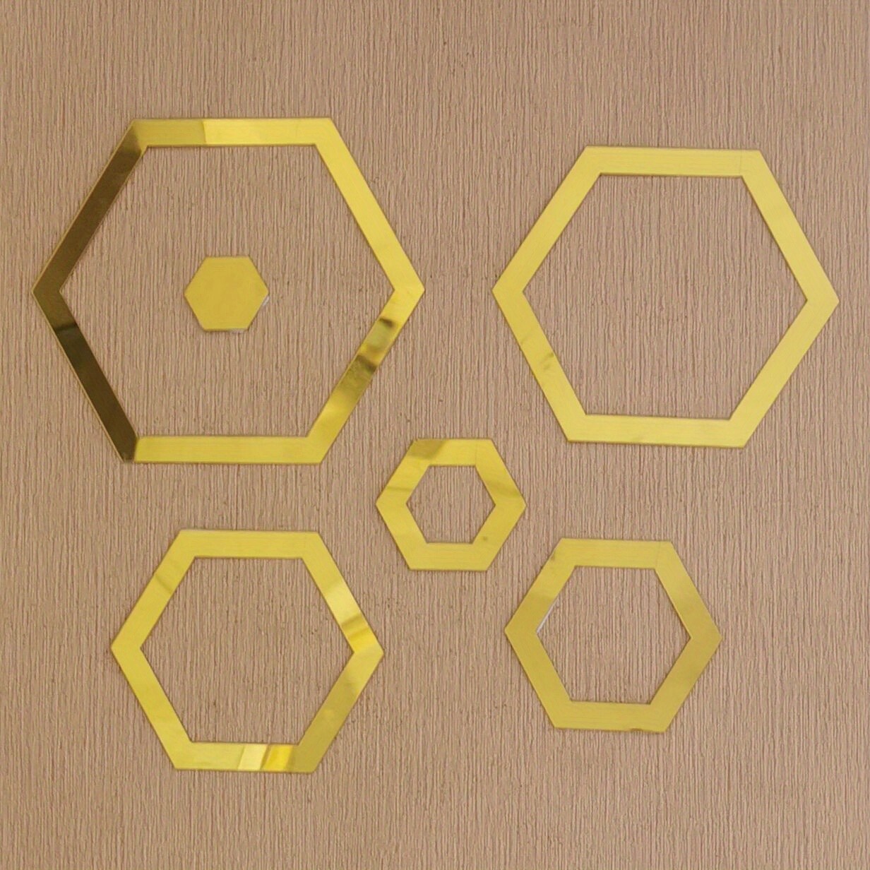 24Pcs Hexagon Frame Acrylic Mirror Stickers Modern Bedroom Wall Decoration