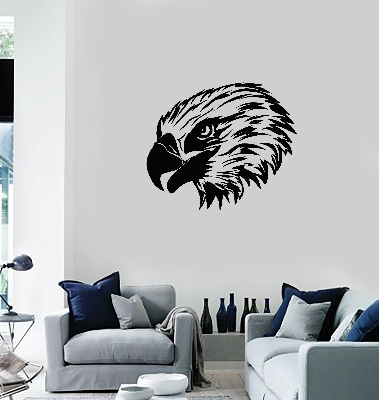Vinyl Wall Decal Eagle Head Hawk Tribal Bird Home Room Stickers (ig6050)