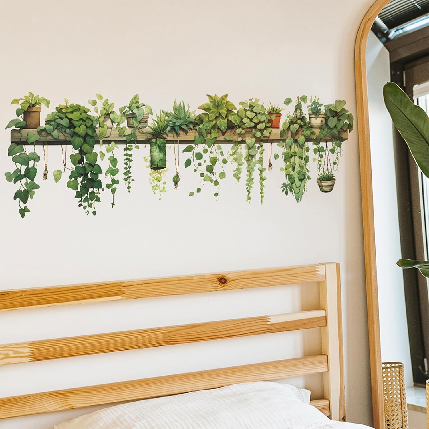 Nature Green Plants Peel and Stick Wall Decals Wallpaper, Removable A-green