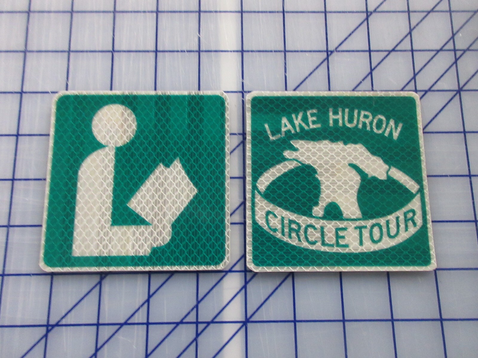 NEW Reflective Road Sign Magnet Lake Huron Circle Tour or Library