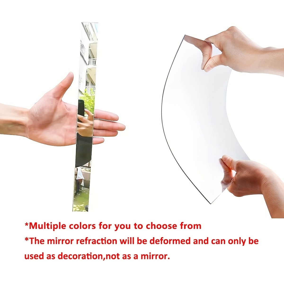 20Pcs Strip Acrylic Mirror Stickers Self Adhesive Home Wall Decoration