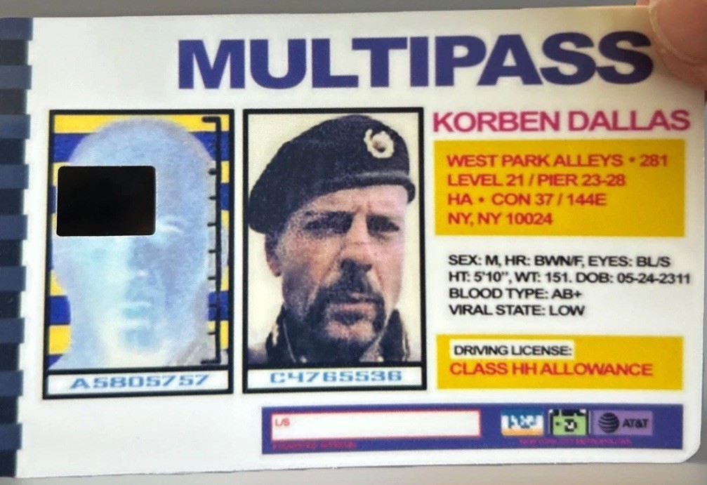 Multipass Korben Dallas Debit Card Skin Cover Sticker Chip Funny Decal