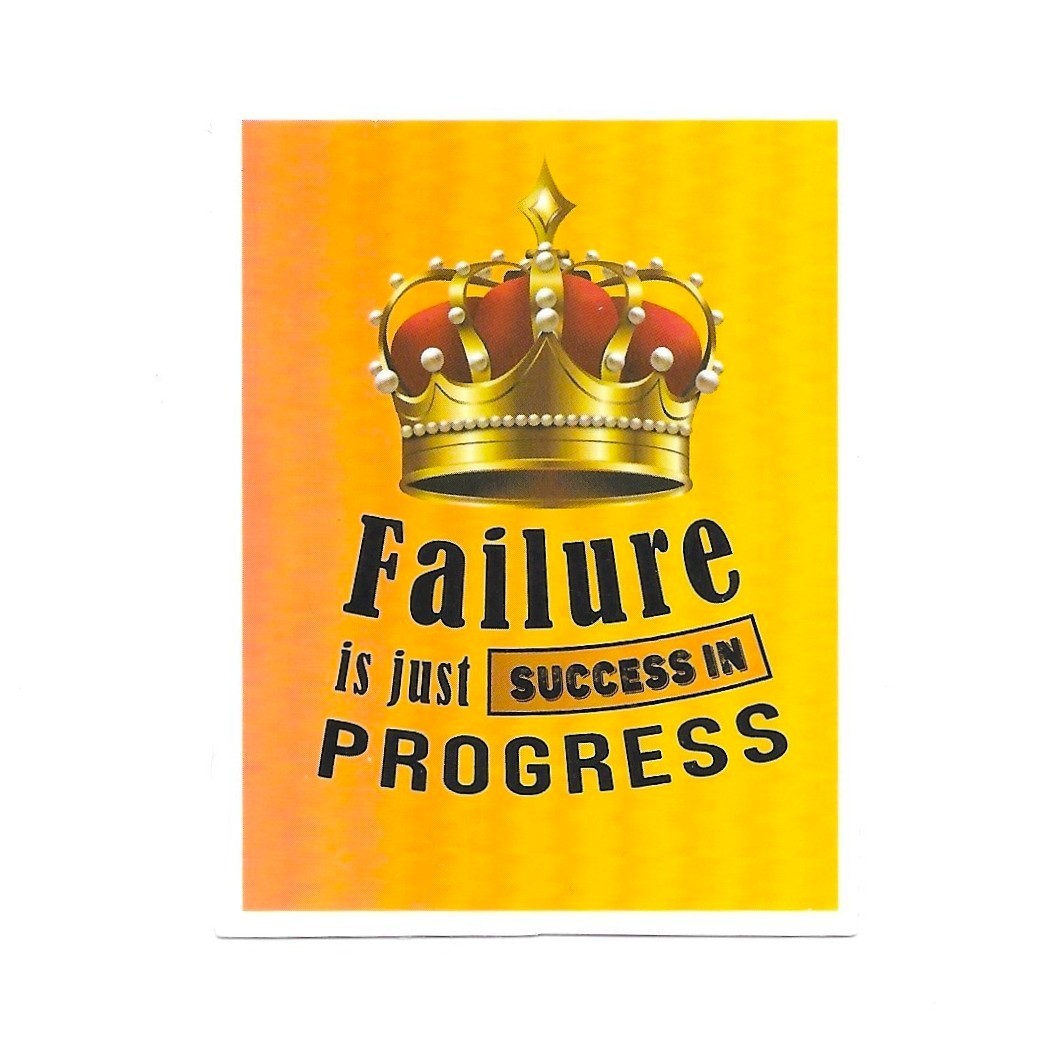 Failure is Just Success in Progress Sticker Vinyl Crown Motivational Decal