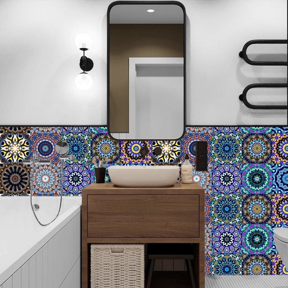Mandala Pattern PVC Wall Sticker Waterproof Repositionable For Home Renovation