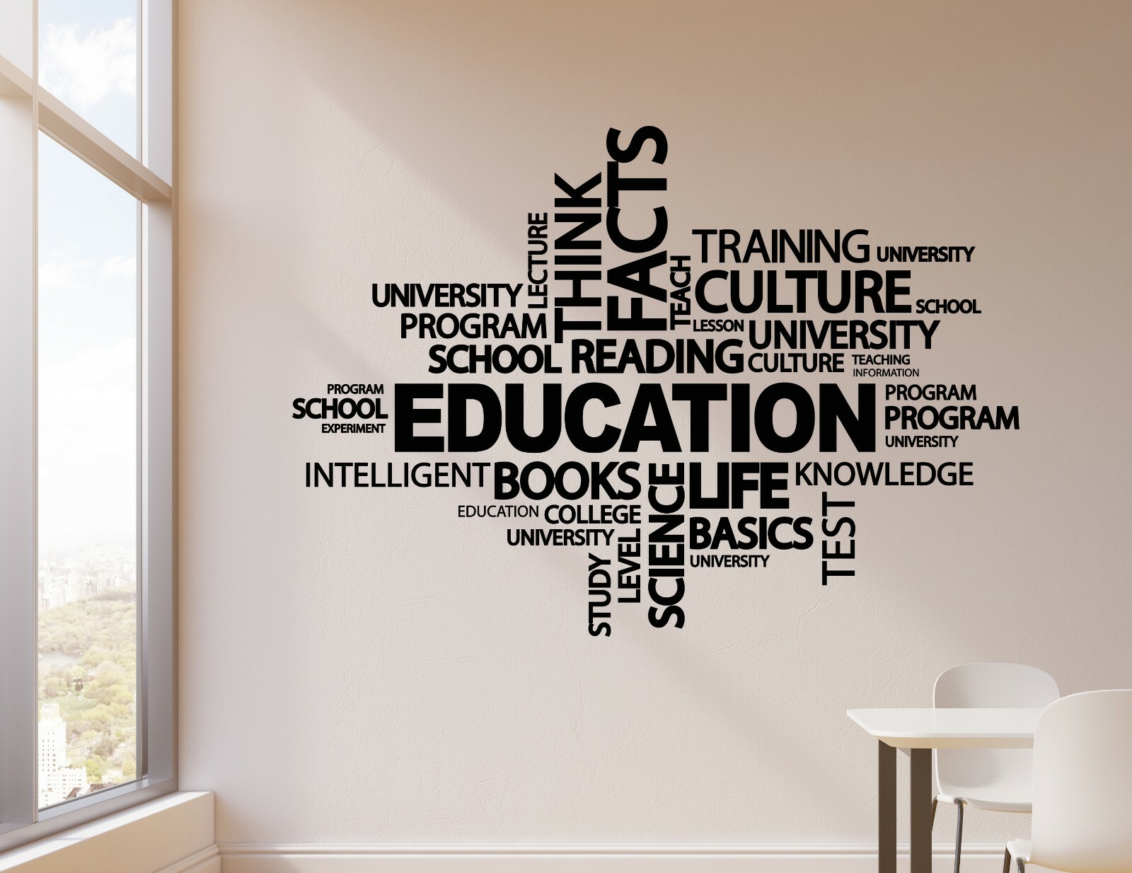 Vinyl Wall Decal Education School Classroom Knowledge Words Stickers (ig6227)