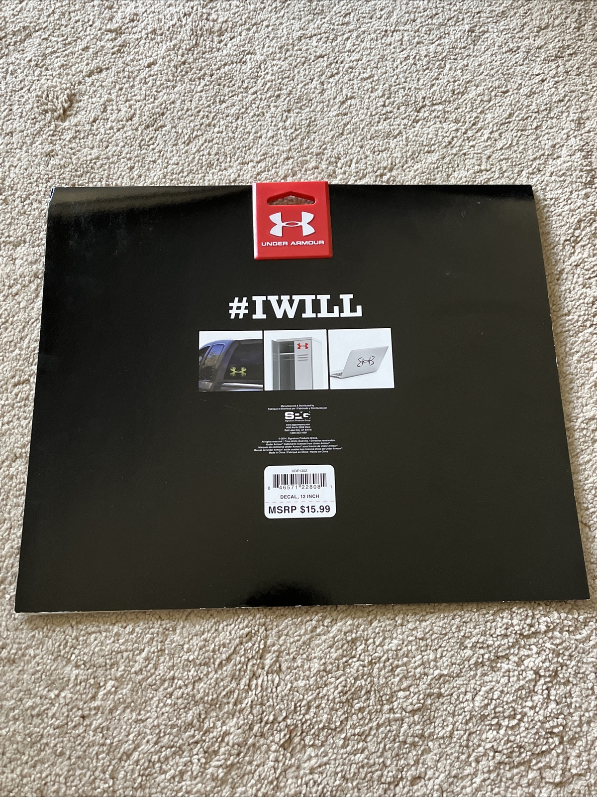 NEW OEM 12” X 6.25” UNDER ARMOUR Large UA Logo Decal WHITE MSRP $16