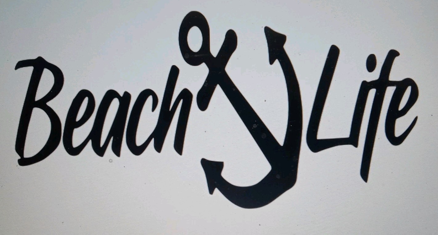 Beach Life Anchor – Vinyl Decal Sticker – CHOOSE Size & Color