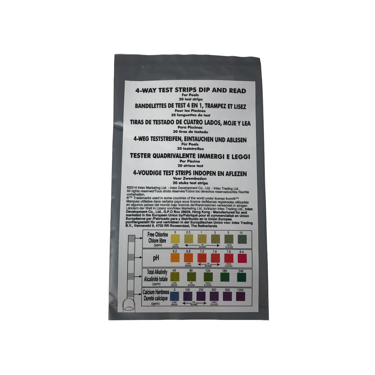 Test Kit for Swimming Pool Water: Chlorine, pH, Alkalinity & Calcium Hardness