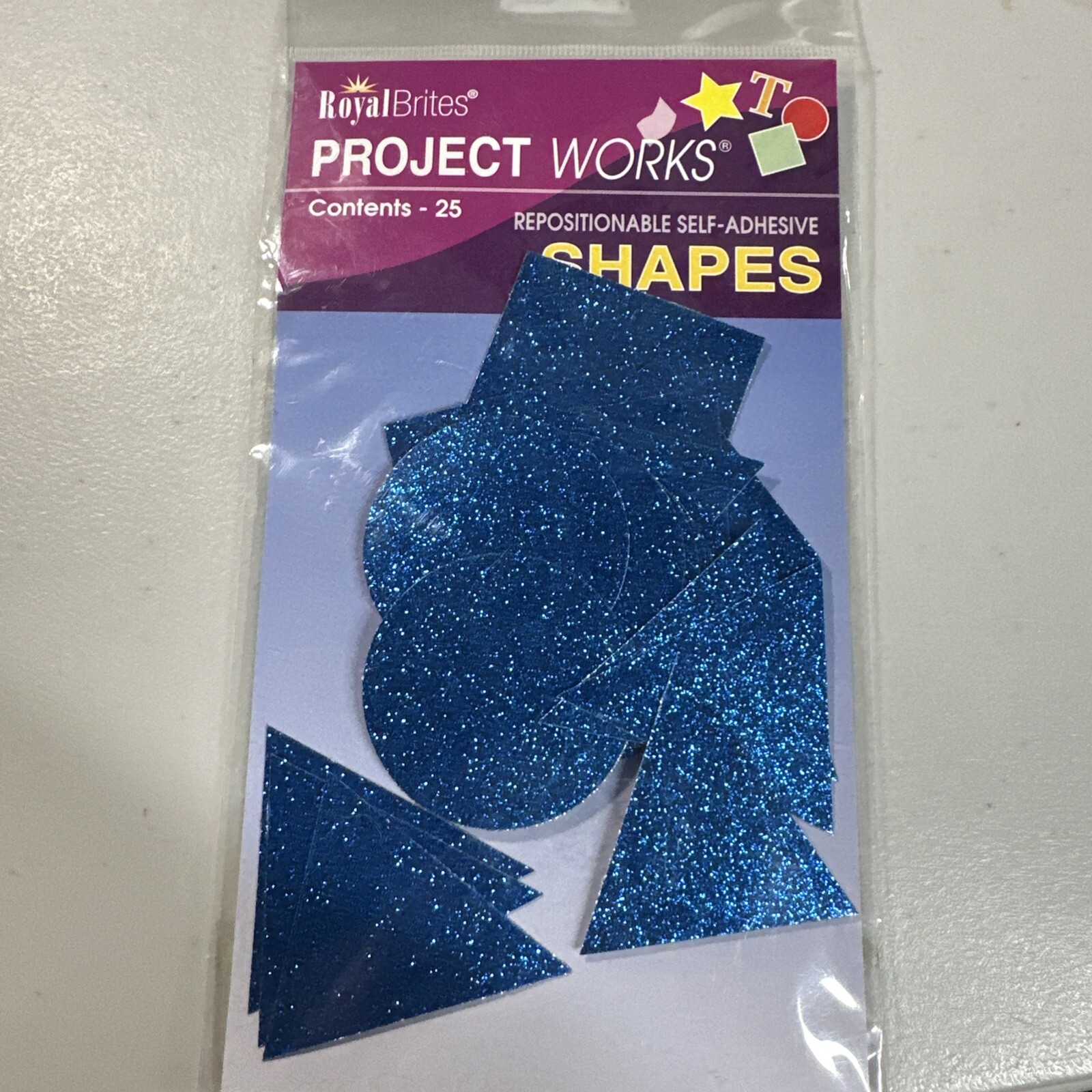 Blue Vinyl Shapes Royal Brites Project Works 2″ 25 Ct