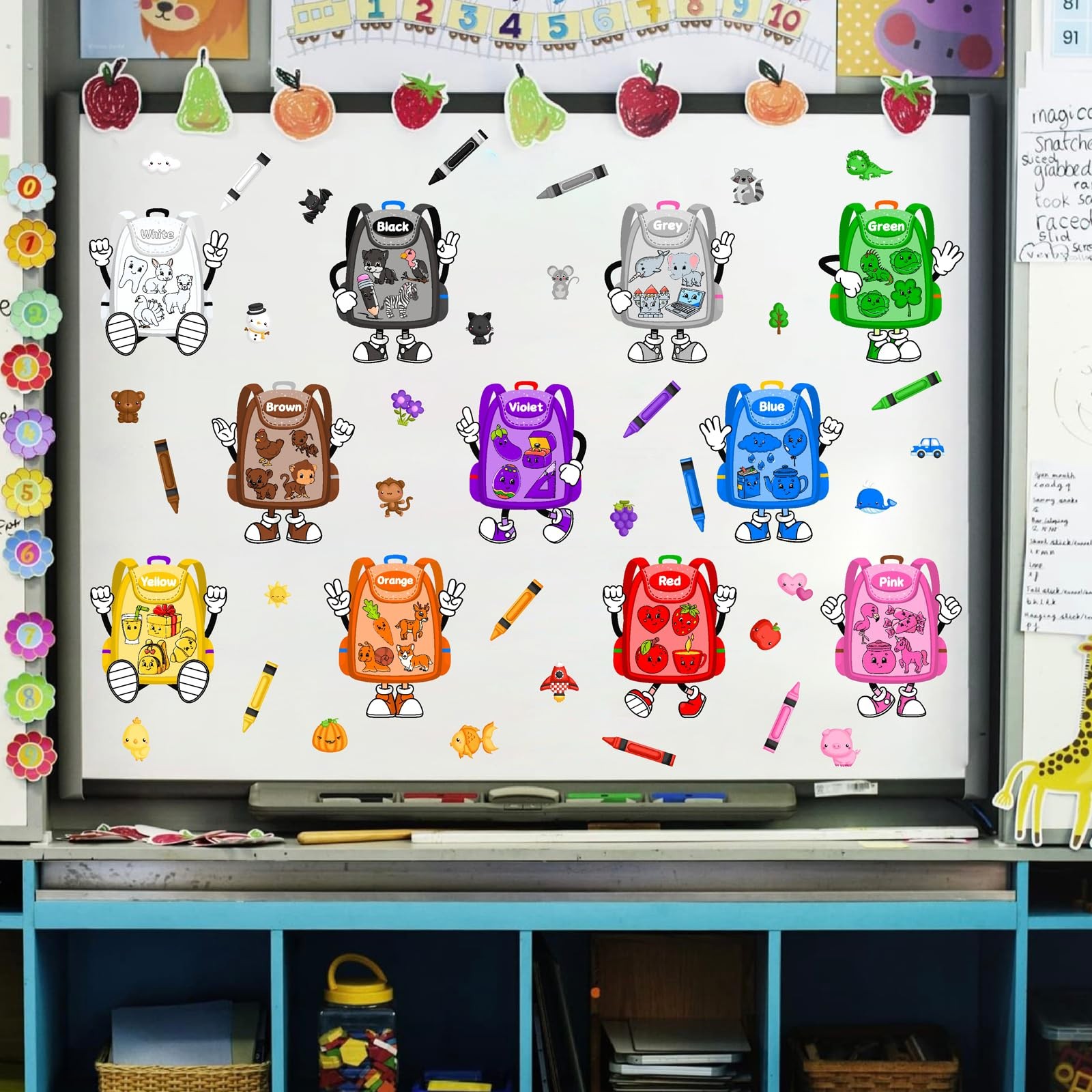 Colorful Classroom Wall Decals Color Learning Window Stickers Educational Wal…