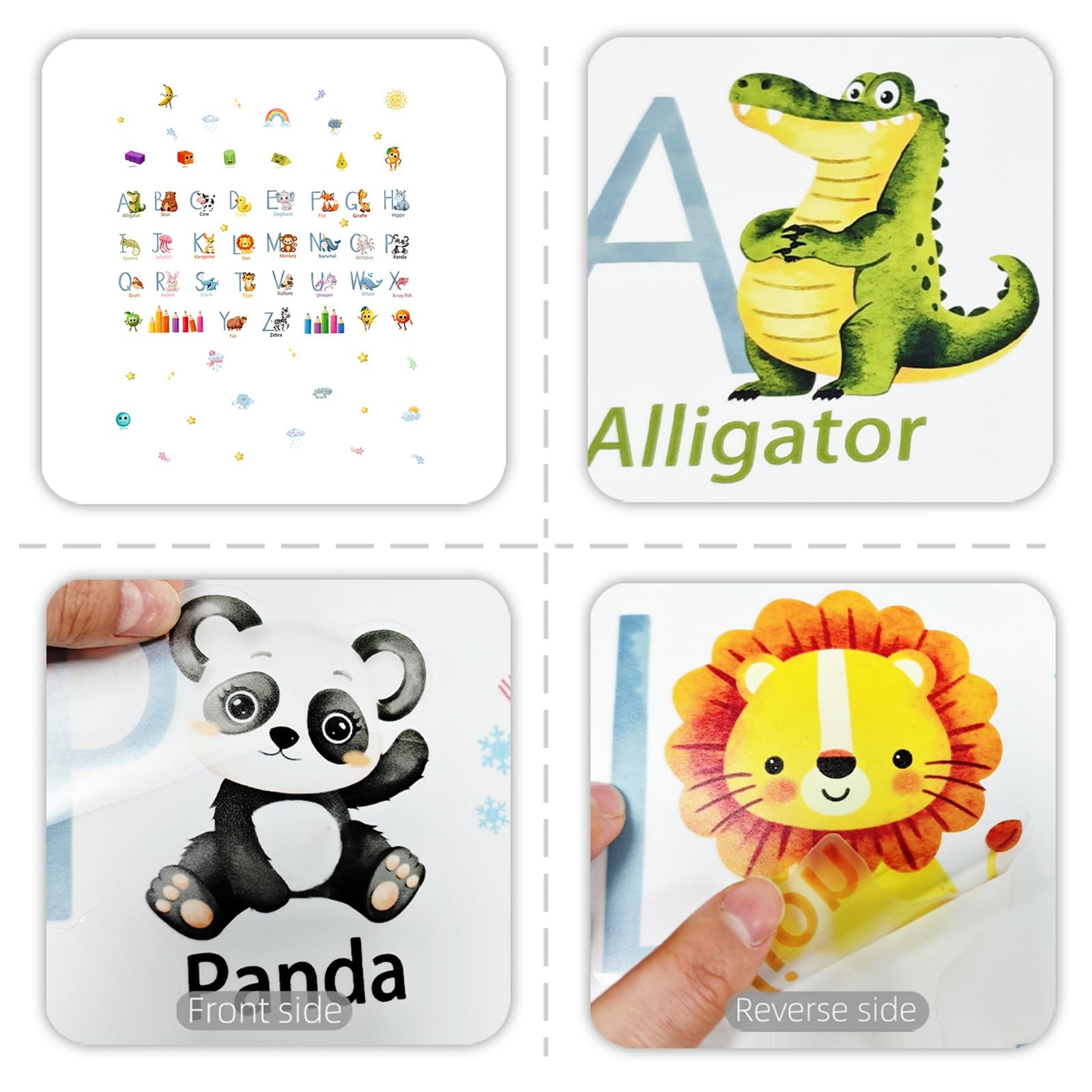 Animal Alphabet Wall Decals,64 Pcs Educational Learning Wall Stickers & Mural…