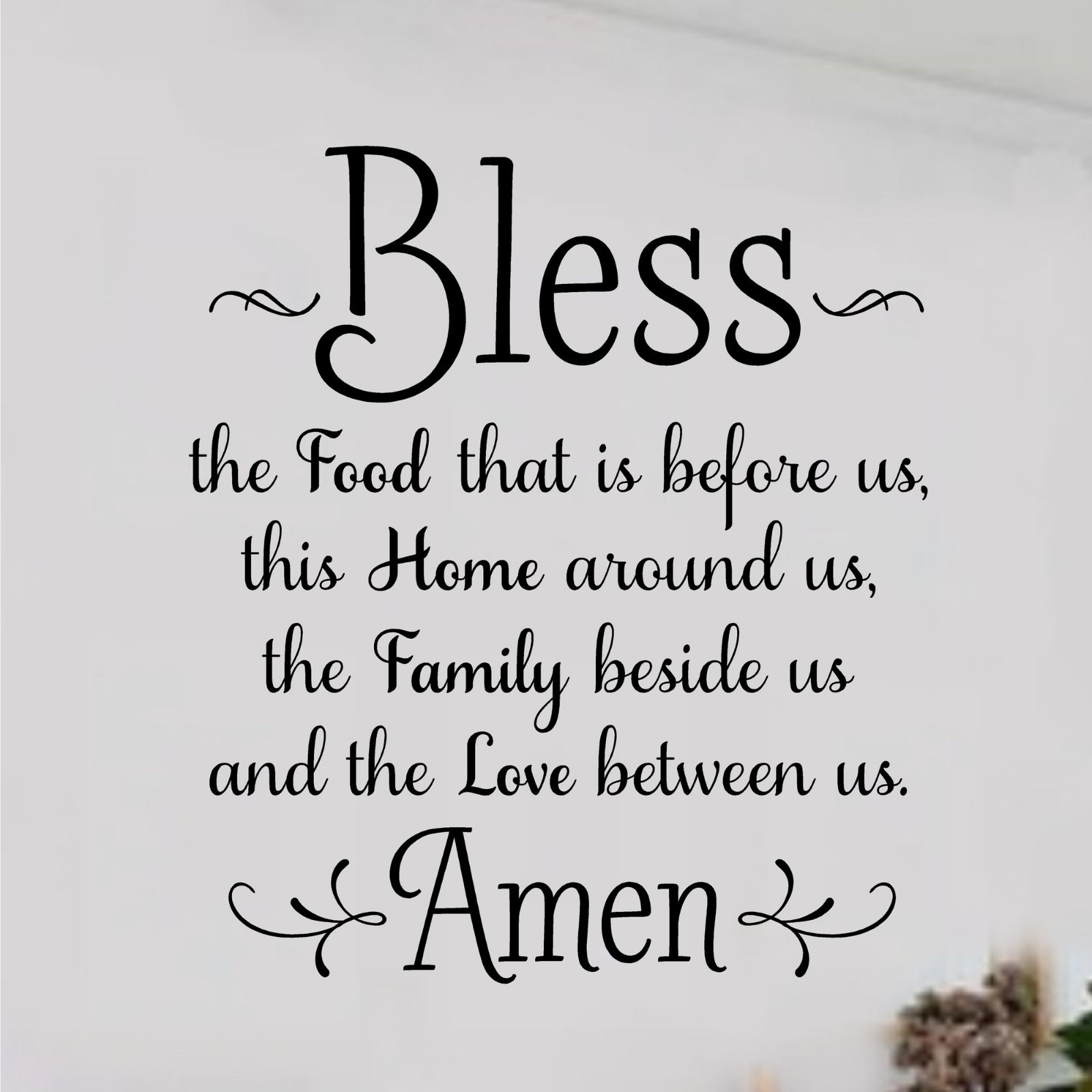 BLESS THE FOOD BEFORE US AMEN Kitchen Dining Home Wall Decal Vinyl Words 36″x24″