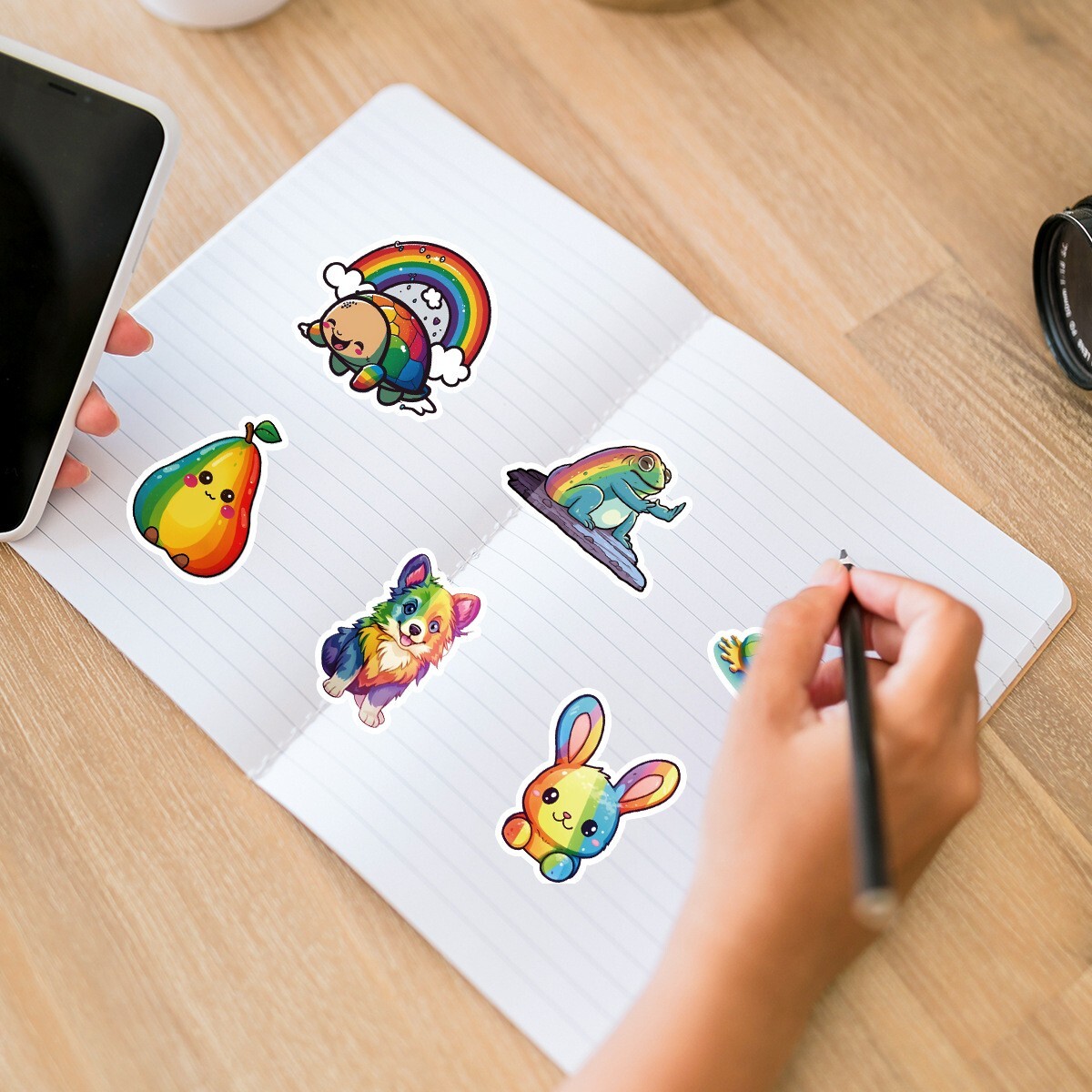 50 Pcs Stickers Rainbow Animal Laptop Phone Luggage Skateboard Car Fridge Vinyl