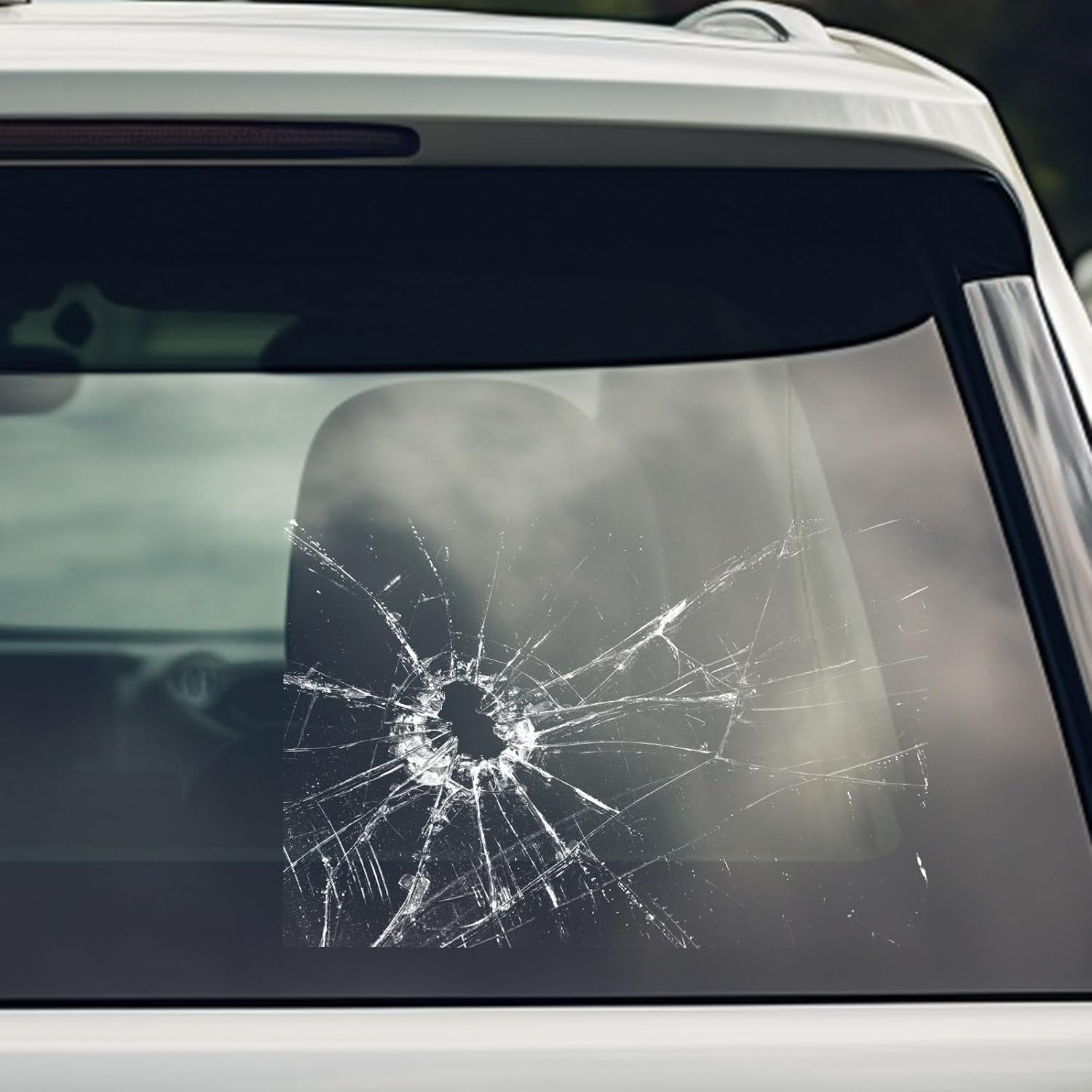 7.5″ Broken Glass Decal – 3 Pack Waterproof Reusable Broken Screen Prank Sticker