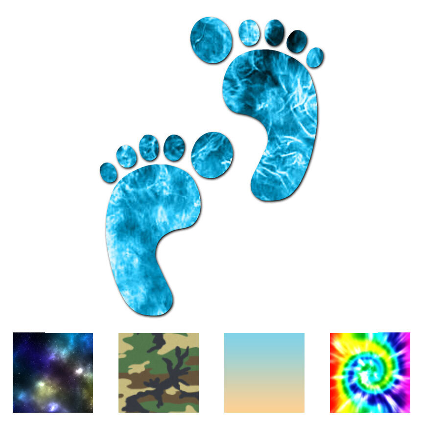 Footprints Bare Foot – Vinyl Decal Sticker – Multiple Patterns & Sizes – ebn327