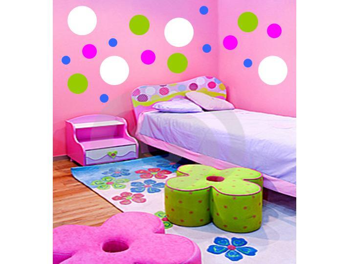 100 POLKA DOTS Vinyl Wall Decals Stickers Words Lettering Room Home Decor