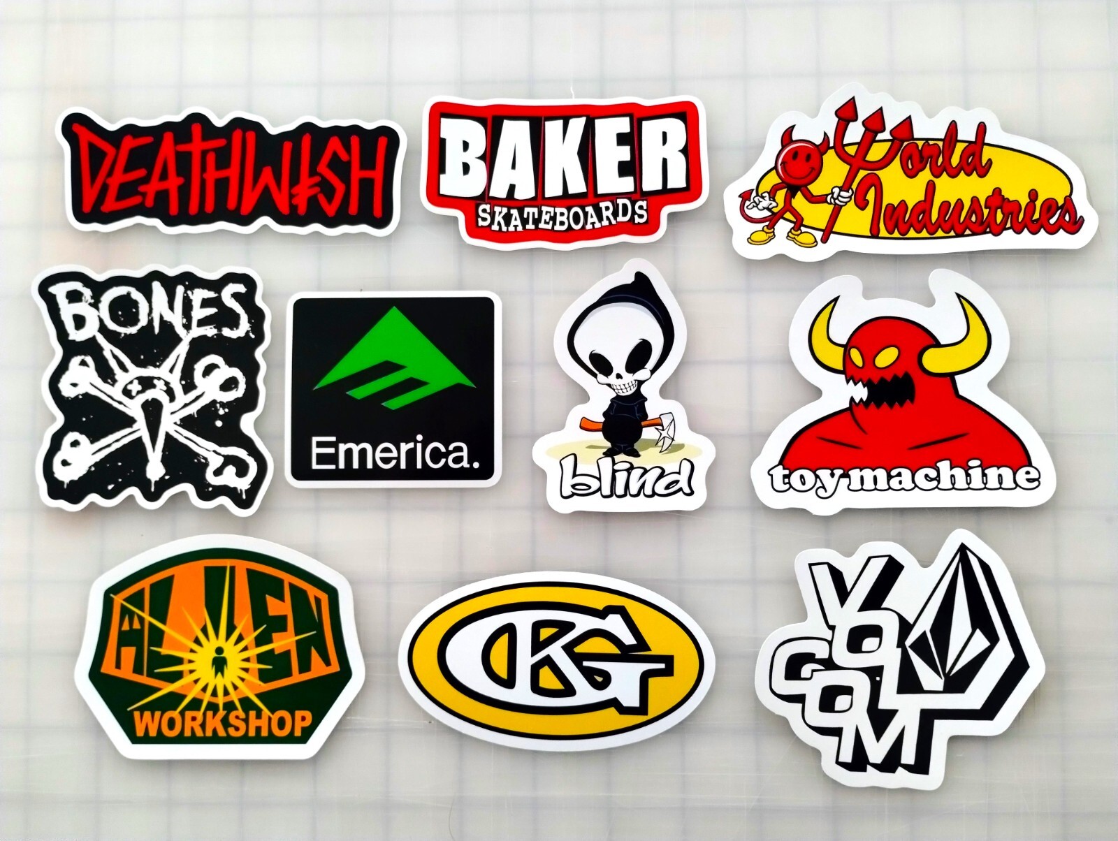 Skate Vinyl Sticker Lot (10 Stickers) Set 1 Skateboarding 90’s 2000’s