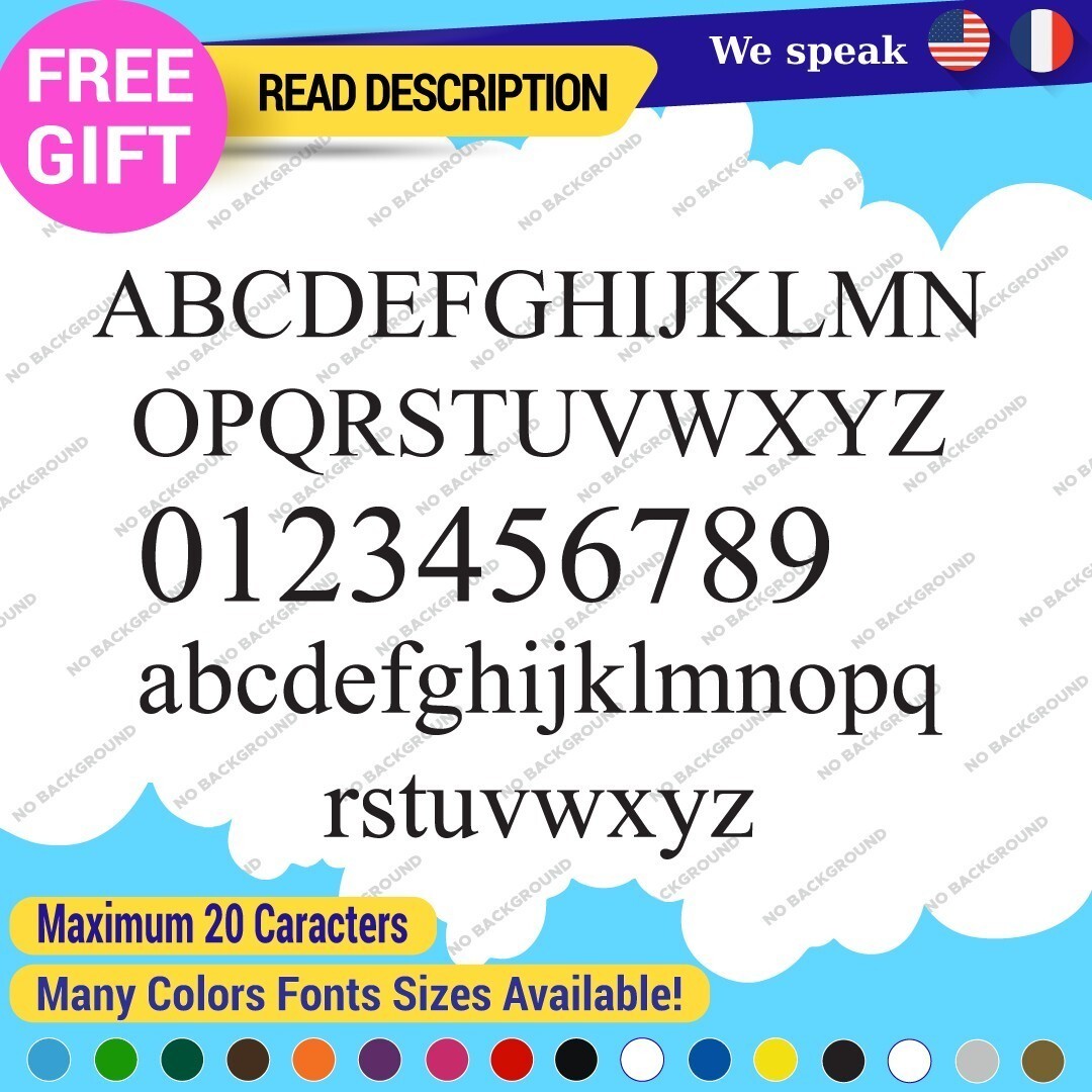 Custom Text Name Time New Roman Fonts Wall Lettering Decal Vinyl Sticker