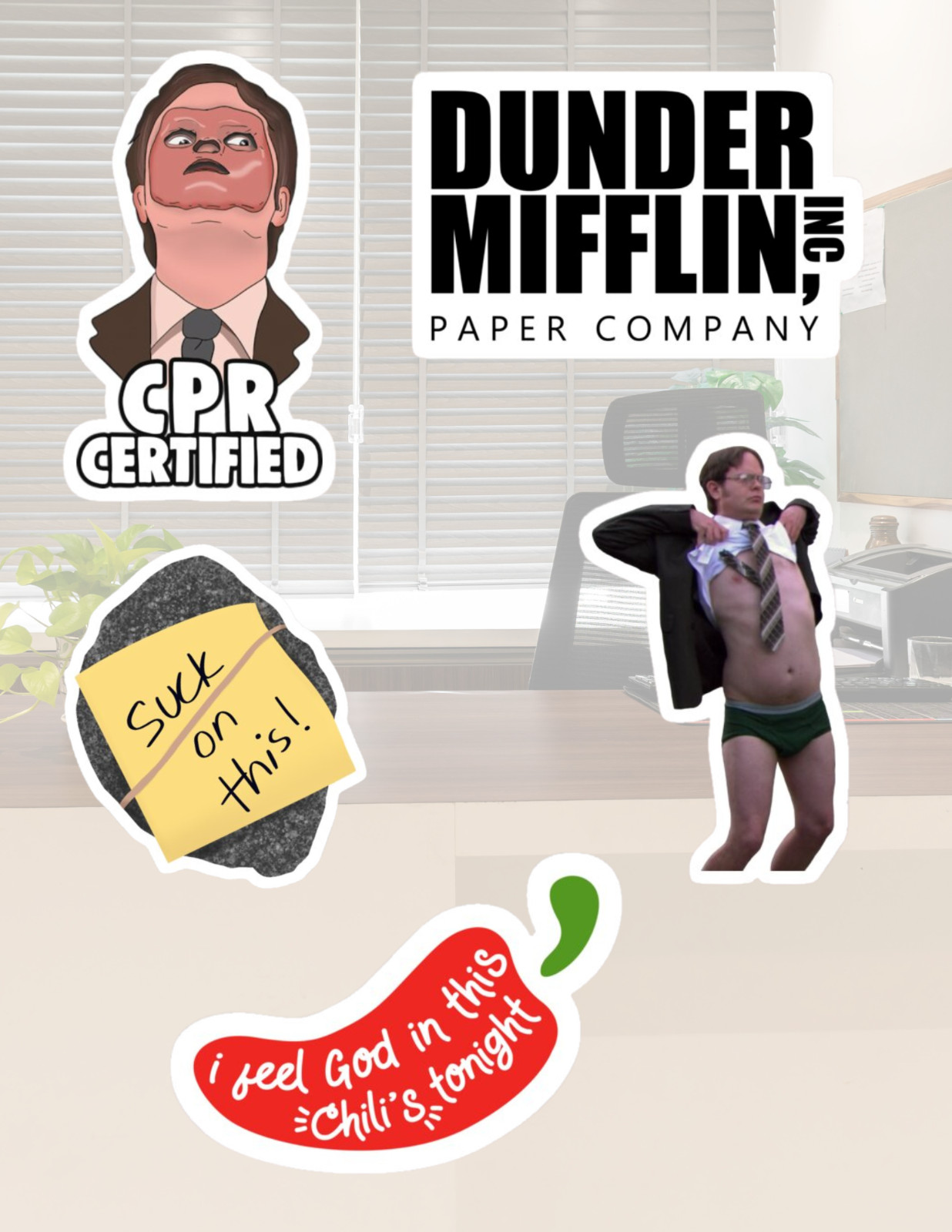 The Office Sitcom 5pc Sticker Pack