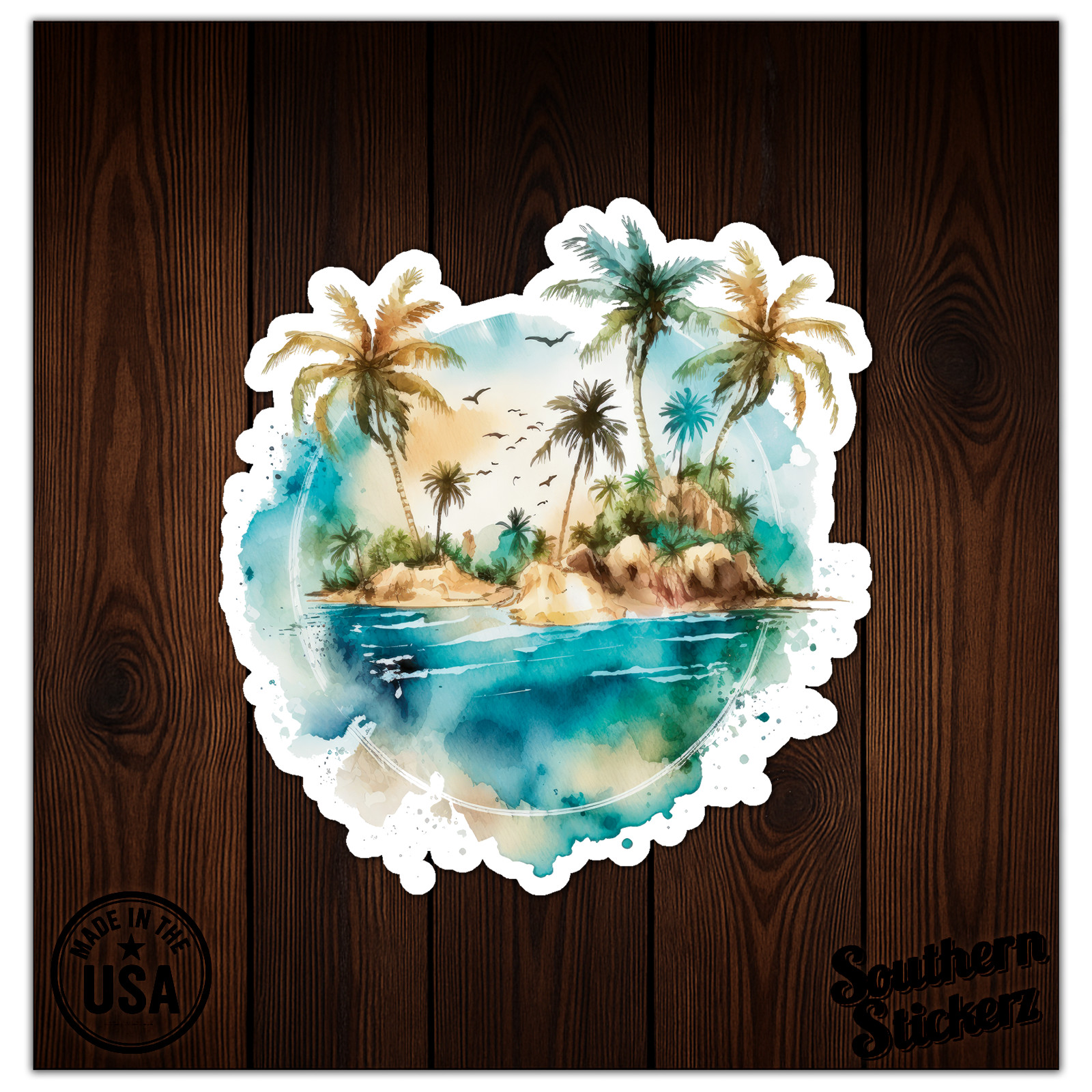 Tropic Island Palm Trees – Vinyl Decal Sticker – Car Window Laptop – ebn11412