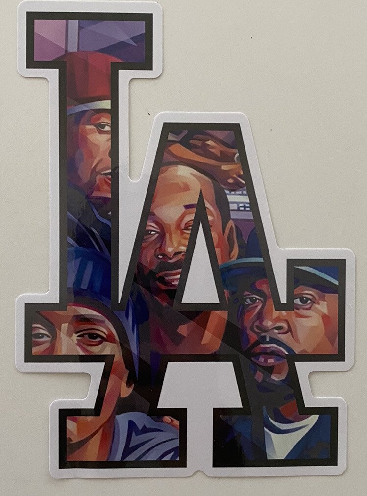 LA Sticker Large 6” Tall LA Dr. Dre NWA Snoop Deathrow Los Angeles LA Rap Hiphop