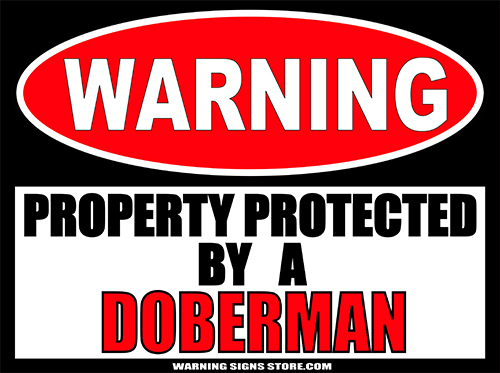 Doberman Stickers Warning Sign Decals for Home or Yard Decal WS226 4.5″x6″ 2pack