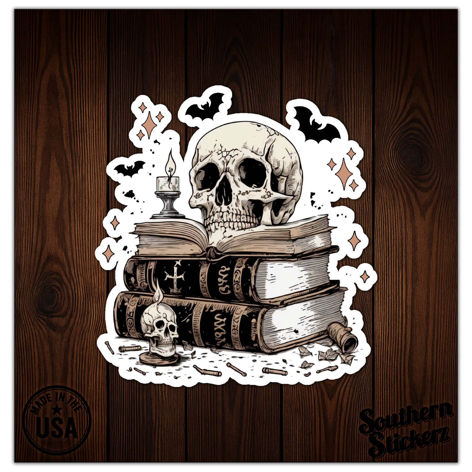 Spell Book Skull Magic – Vinyl Decal Sticker – Car Window Laptop – ebn11371