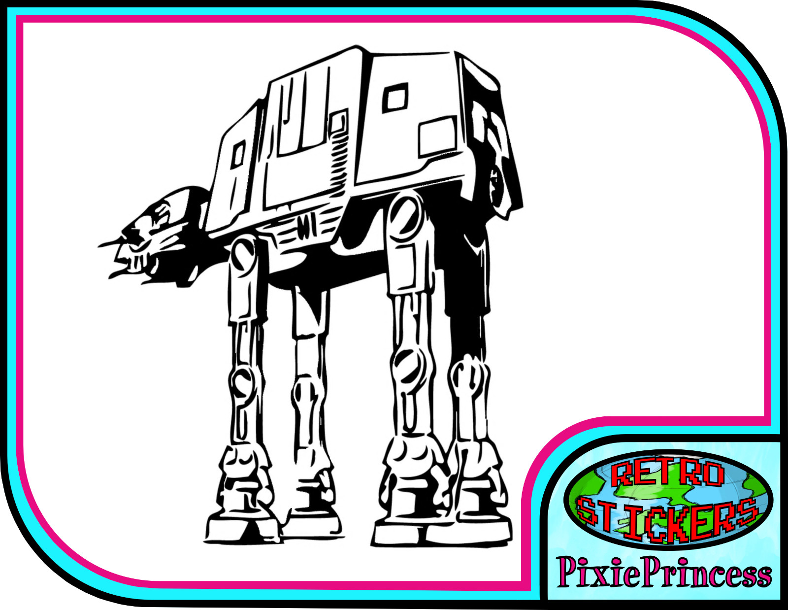 Star Wars AT at Imperial D Vinyl Sticker Car Bike Truck Window Wall Art Decal