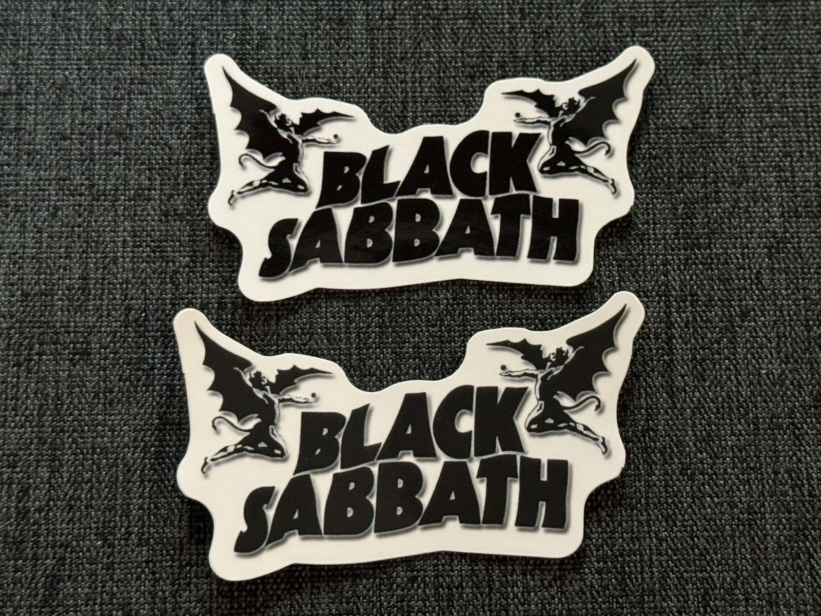Lot (2) BLACK SABBATH 1 1/2″ x 2 3/4″ Band STICKERS Black White FAST! FREE SHIP!