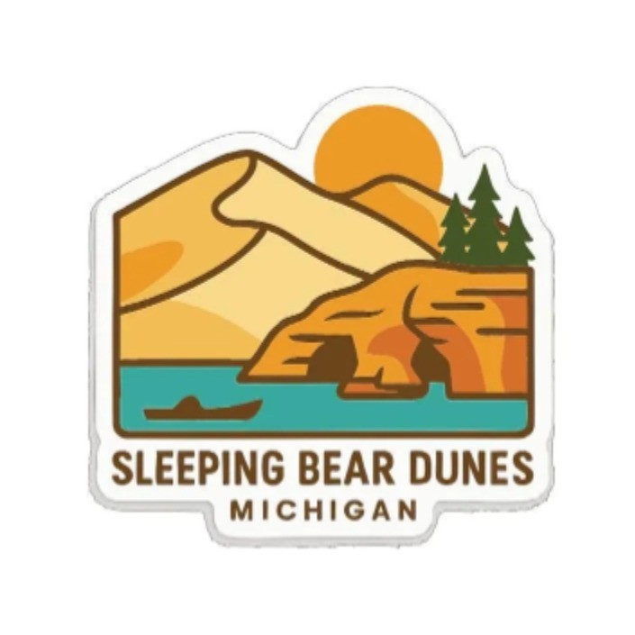 Sleeping Bear Dunes Michigan Iron On Heat Transfer Vinyl HTV Die-Cut Symbolic