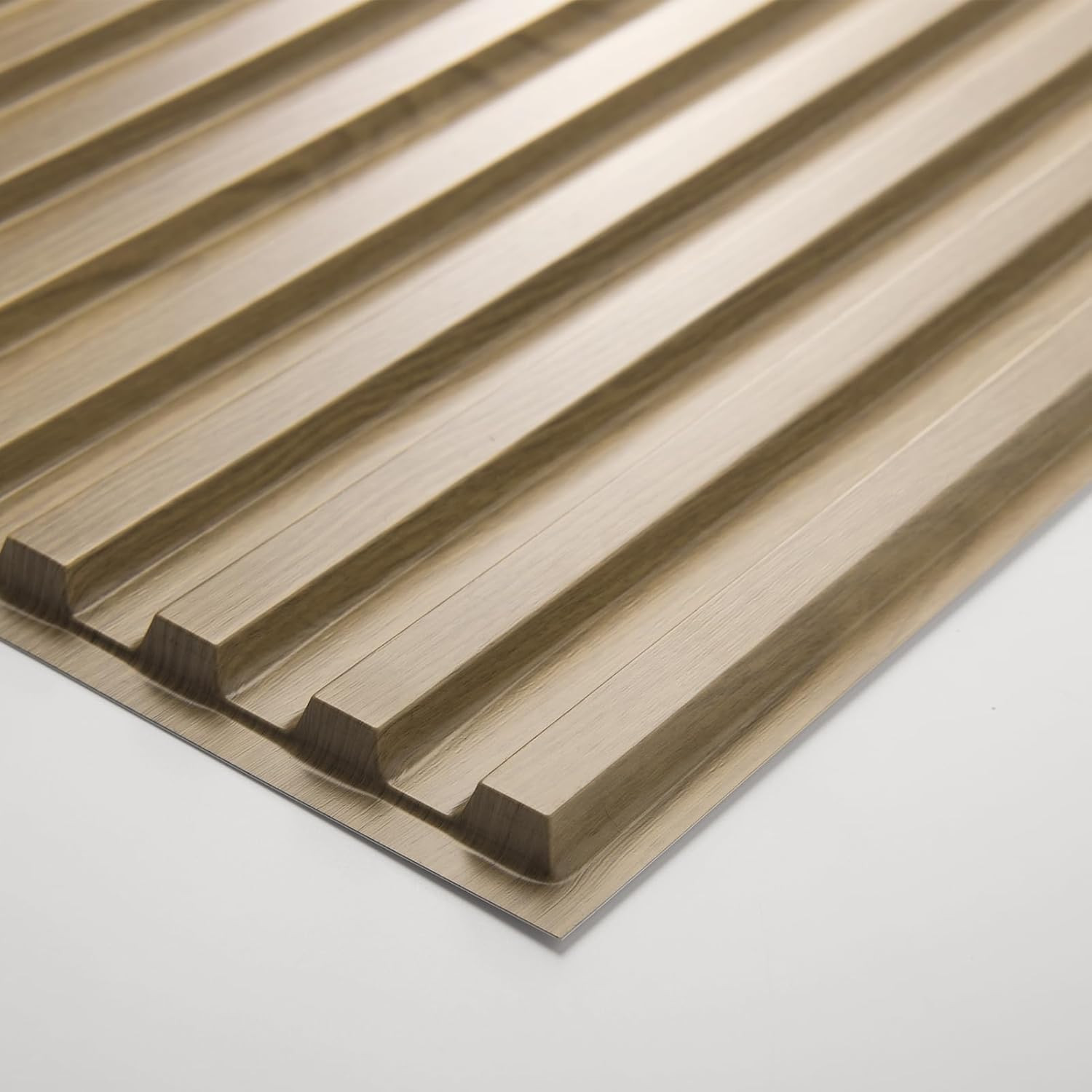 3D Slat Design PVC Wall Panels – 12-Pack, 2×4 FT, Walnut Finish