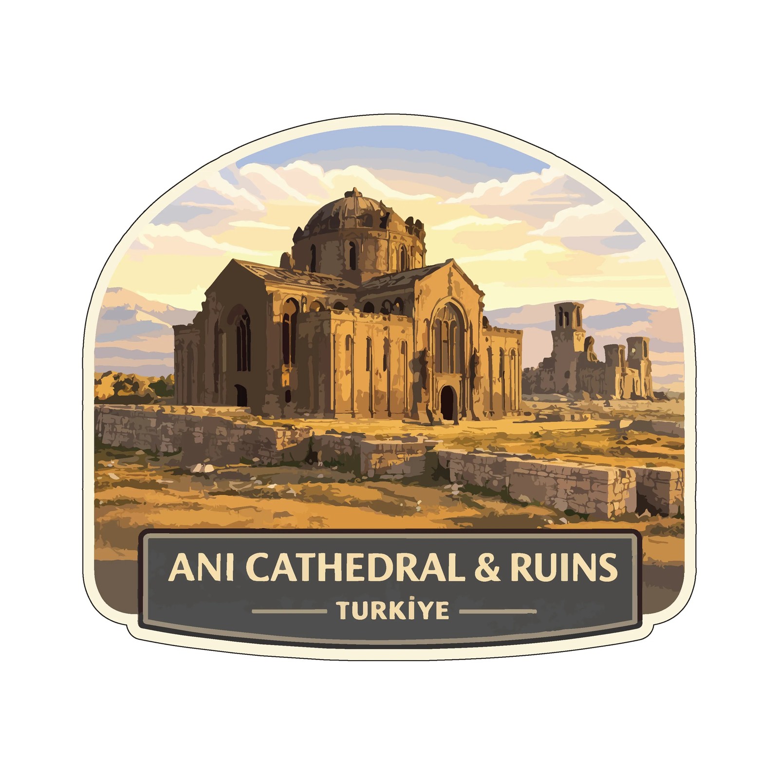 Ani Cathedral & ruins complex Türkiye Sticker Decal Vinyl Die-Cut World Heritage